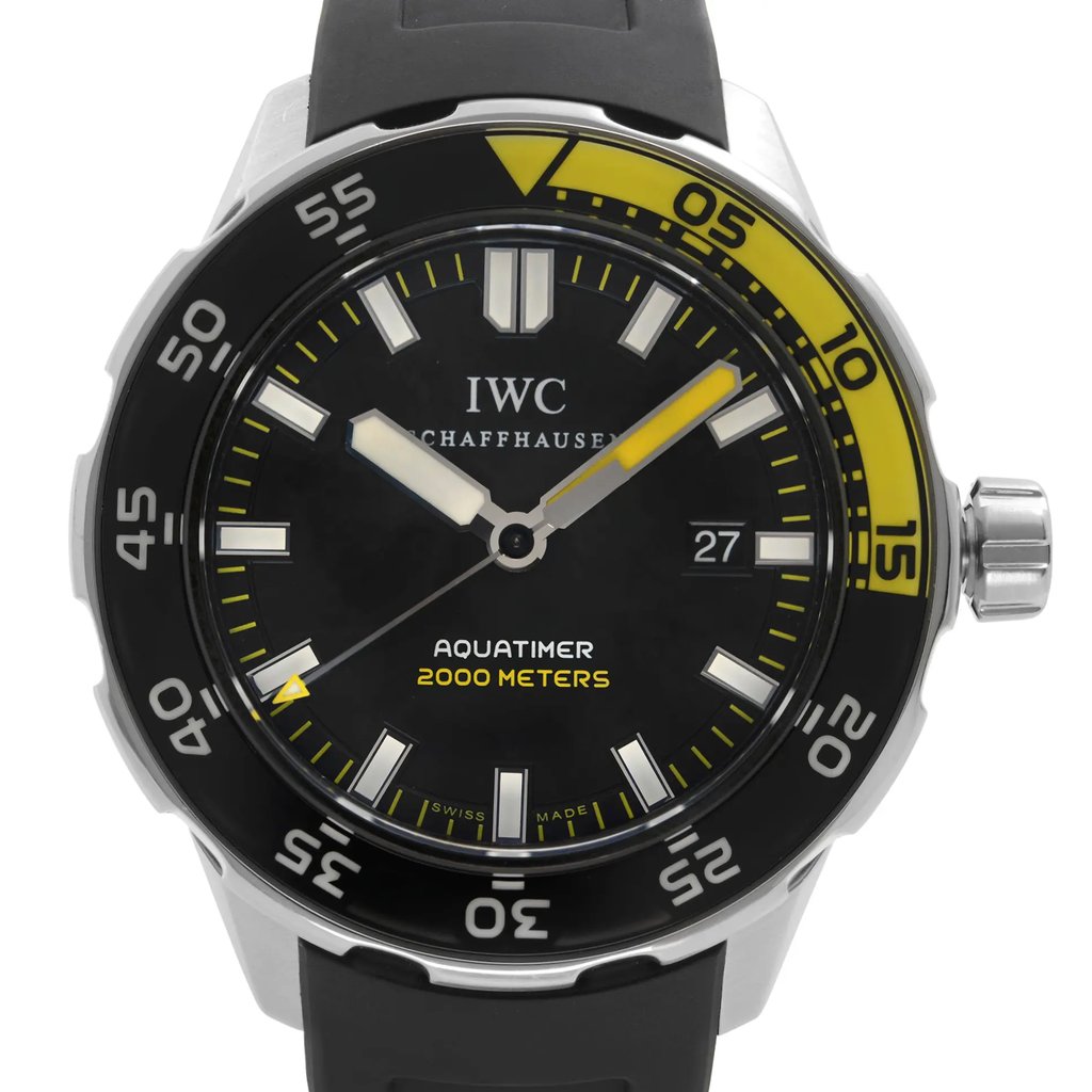 Up Close Front Facing Picture Of IWC IW356801 Stainless Steel Watch Pre Owned Condition