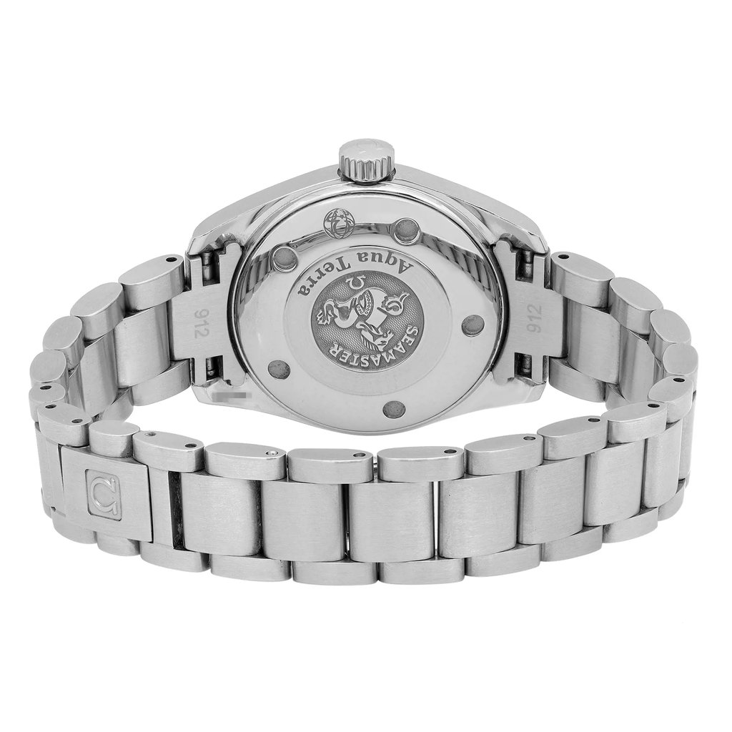 Back View Of Screwback Back Case And Closed Stainless Steel Band Of OMEGA 2573.70.00 Watch Pre Owned Condition