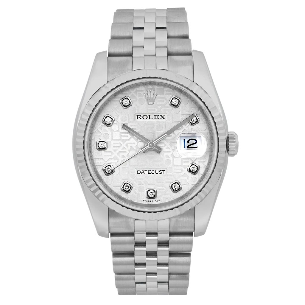 Front Full View Of Rolex 116234 Stainless Steel Watch Pre Owned Condition {Product Condition}