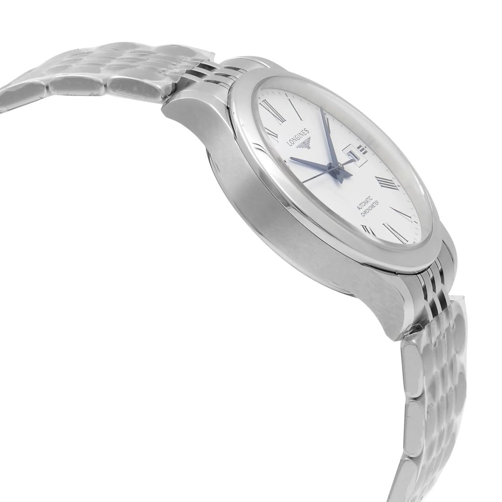 View Of Opposite Crown Facing Side Of Longines L2.321.4.11.6 Stainless Steel Watch Unworn Condition