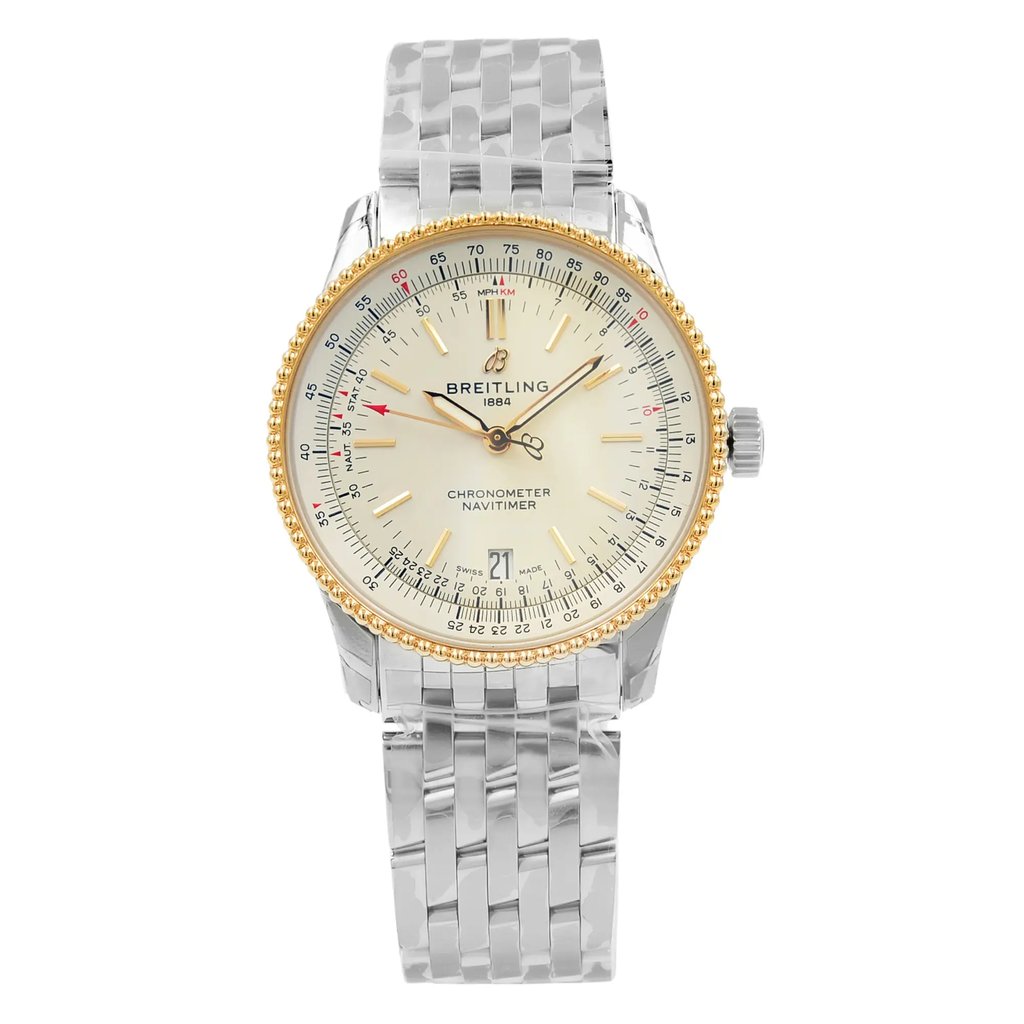 Front Full View Of Breitling U17325211G1A1 Stainless Steel Watch Unworn Condition {Product Condition}