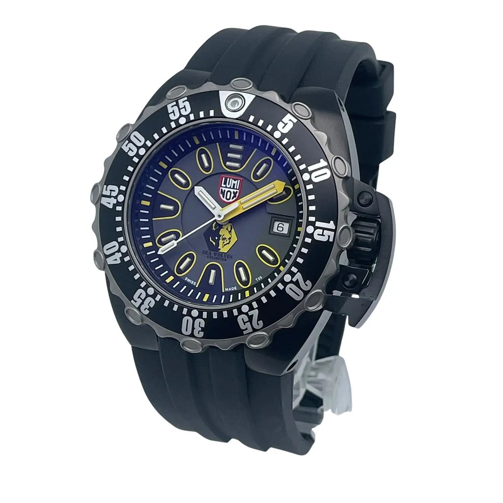 View Of Crown Facing Side Of Luminox XS.1525 Stainless Steel Watch New With Defects Condition