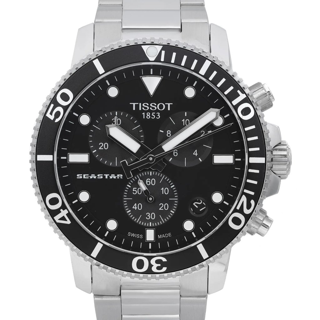 Up Close Front Facing Picture Of Tissot T1204171105100 Stainless Steel Watch New With Defects Condition