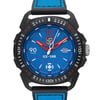 An image of a Wristwatch by Luminox. This New With Defects item is designed for Men, featuring a Diver,Military style. It has a Quartz movement and an Analog display with a Blue dial color. The indices include 12-Hour Dial,Arabic Numerals,Stick Indexes. The band is made of Rubber,Textile and the case is made of Carbonox. The watch has a Round shape with a case size of 46 mm and a case thickness of 13 mm.