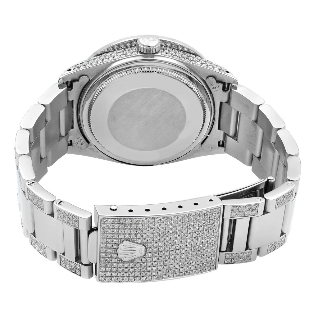 Back View Of Solid Back Case And Closed Stainless Steel Band Of Rolex 16030 Watch Pre Owned Condition