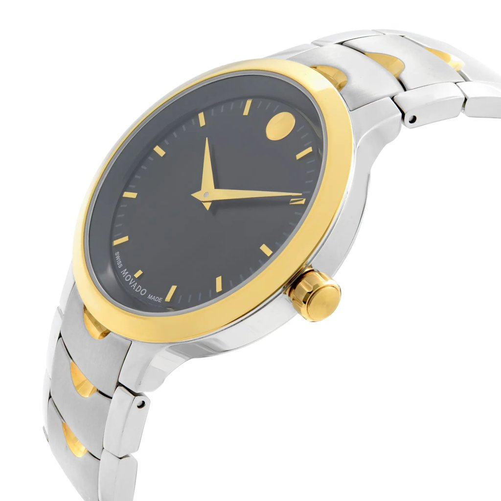 View Of Crown Facing Side Of Movado 0607043 Stainless Steel Watch New With Defects Condition