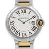 Up Close Front Facing Picture Of Cartier W69008Z3 Stainless Steel Watch Pre Owned Condition