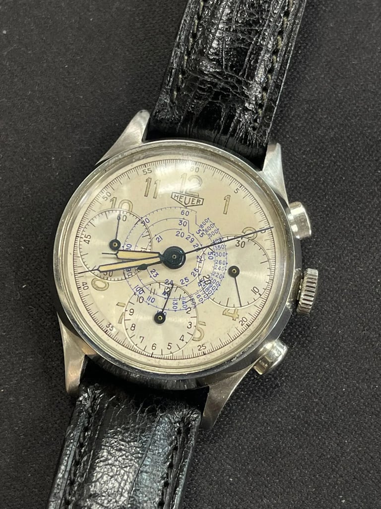 Front Full View Of TAG Heuer 345 Stainless Steel Watch Pre Owned Condition {Product Condition}