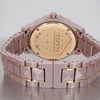 An image of a Wristwatch by ESCADA. This Display Model item is designed for Women, featuring a Casual style. It has a Quartz movement and an Analog display with a White dial color. The indices include 12-Hour Dial,Arabic Numerals,Stick Indexes. The band is made of Ceramic and the case is made of Ceramic. The watch has a Round shape with a case size of 38 mm and a case thickness of 11 mm.