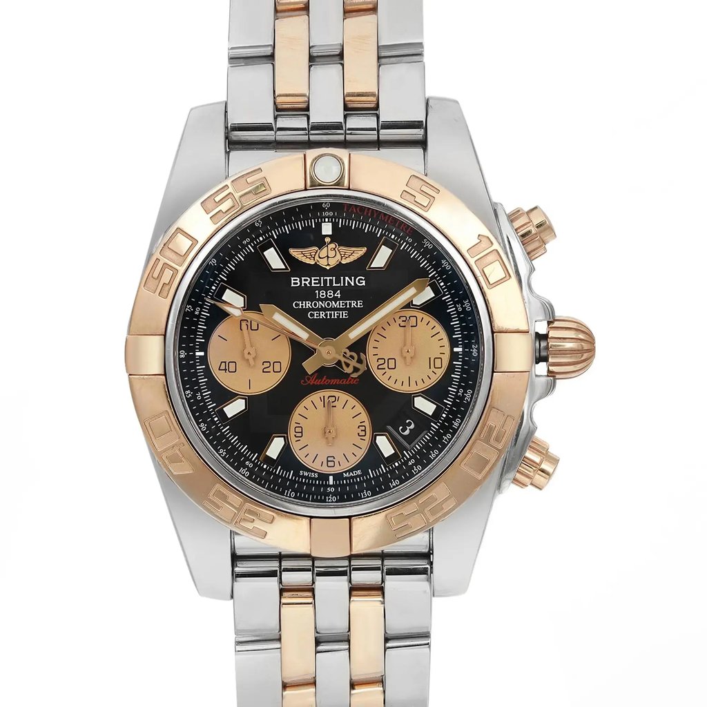 Up Close Front Facing Picture Of Breitling CB014012/BA53-378C Stainless Steel Watch Pre Owned Condition