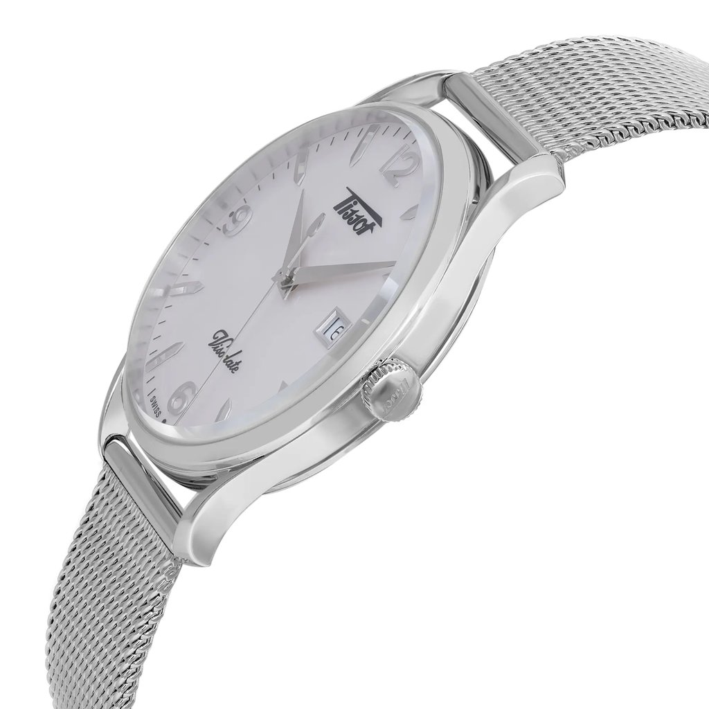 View Of Crown Facing Side Of Tissot  T1184101127700 Stainless Steel Watch Unworn Condition