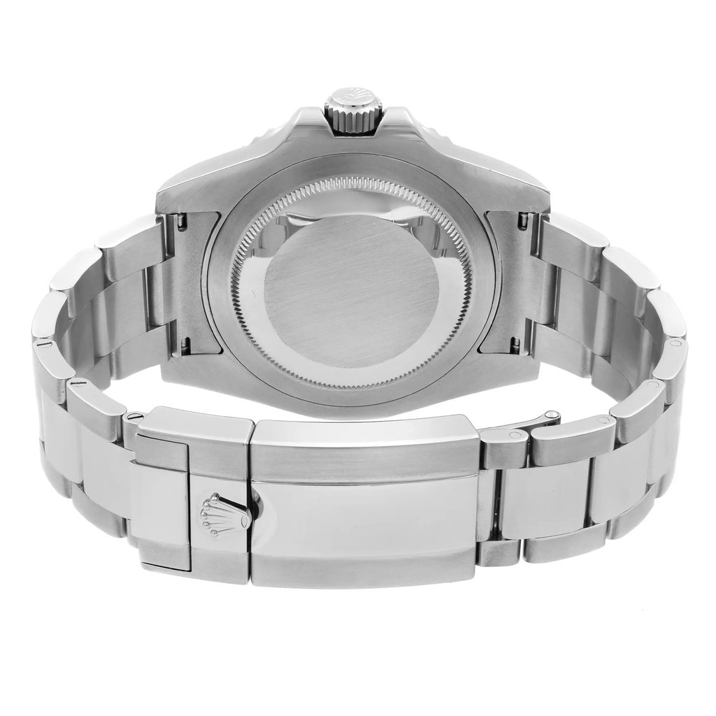 Back View Of {Caseback} Back Case And Closed Stainless Steel Band Of Rolex 116710LN Watch Pre Owned Condition