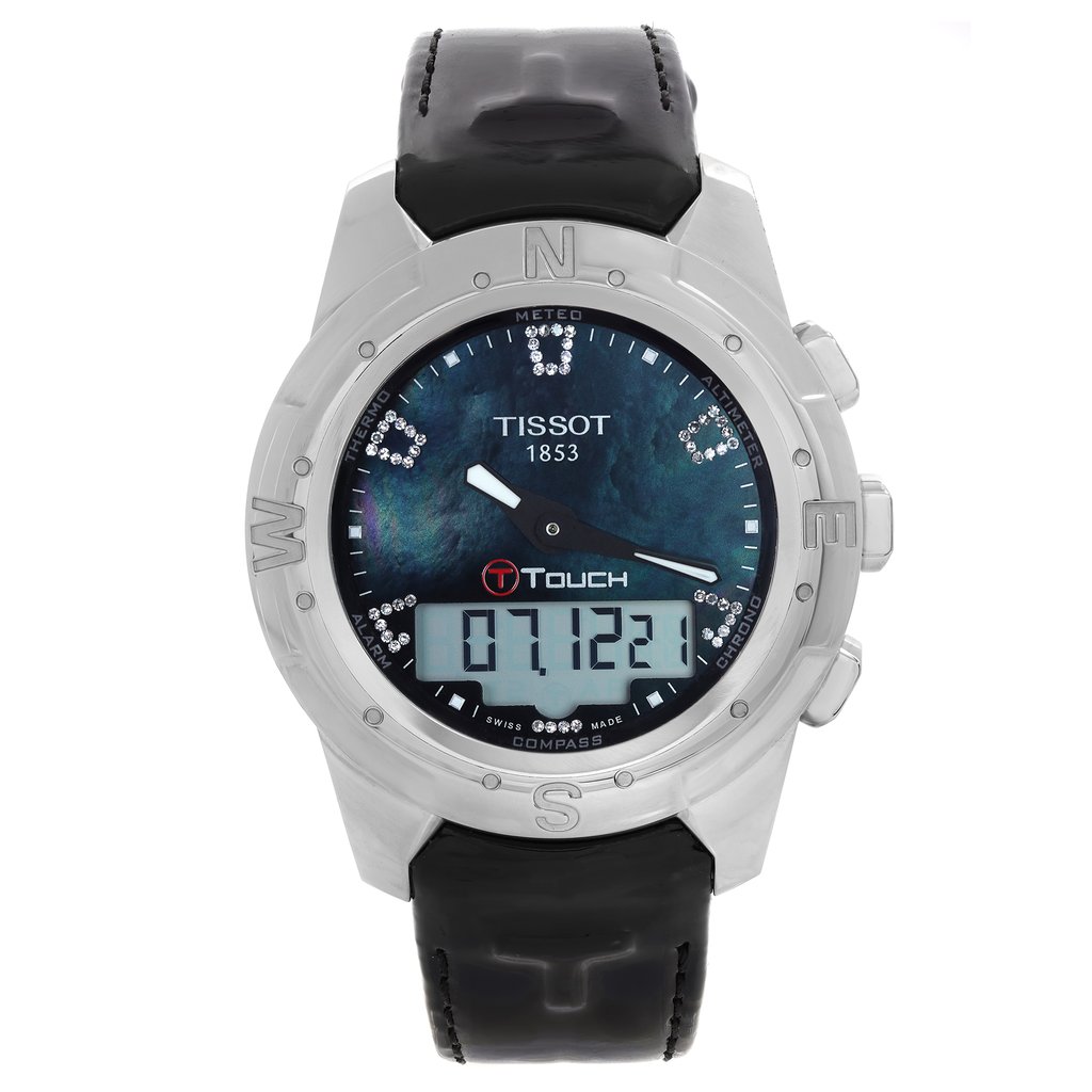 Front Full View Of Tissot T047.220.46.126.00 Titanium Watch Display Model Condition {Product Condition}