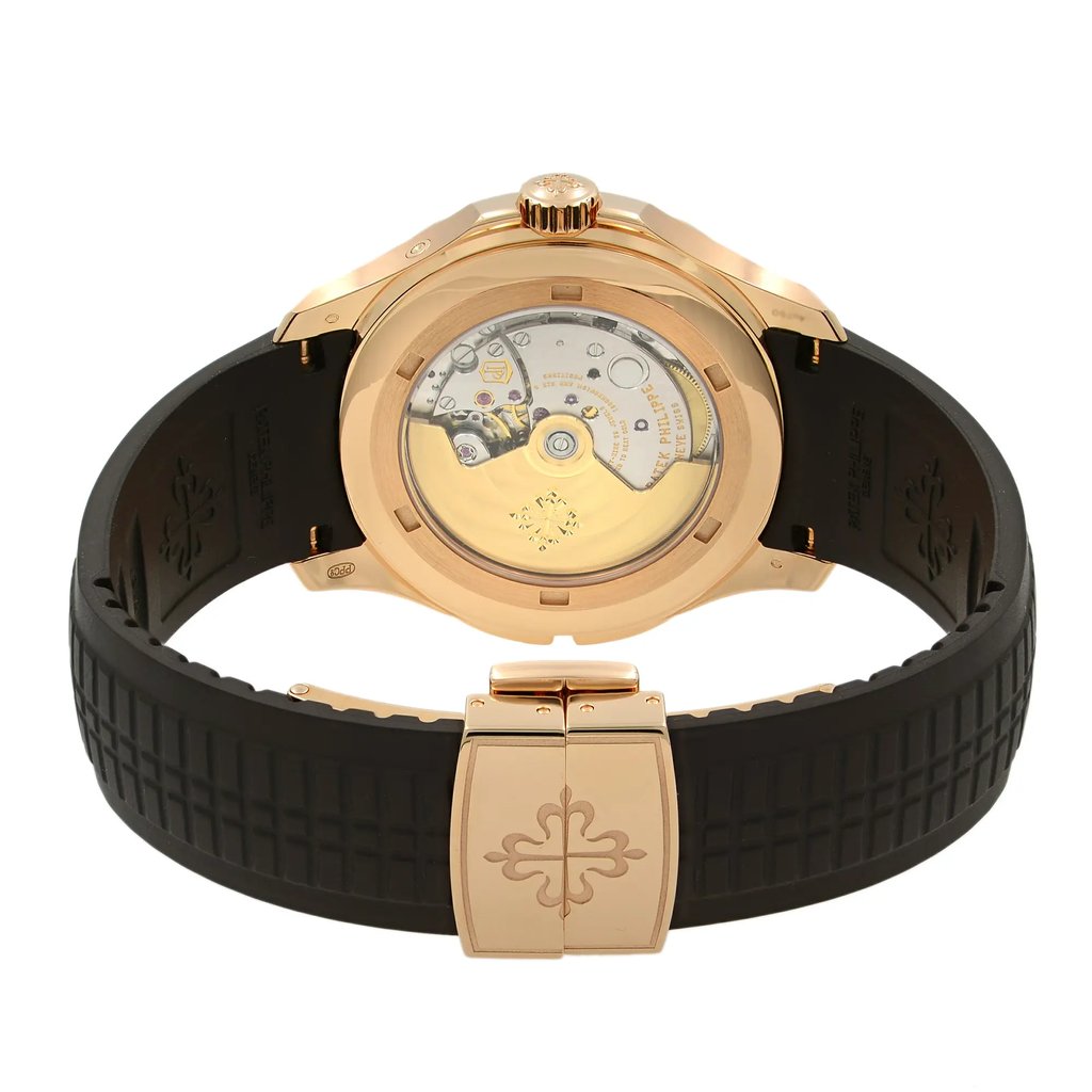 Back View Of Exhibition Back Case And Closed Rubber Band Of Patek Philippe 5164R-001 Watch New Condition