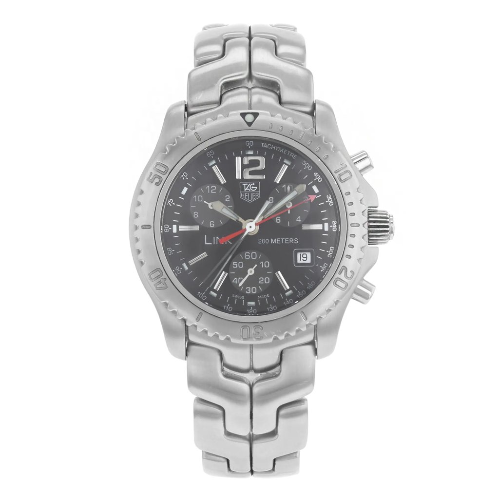 Front Full View Of TAG Heuer CT1111.BA0550 Stainless Steel Watch Pre Owned Condition {Product Condition}