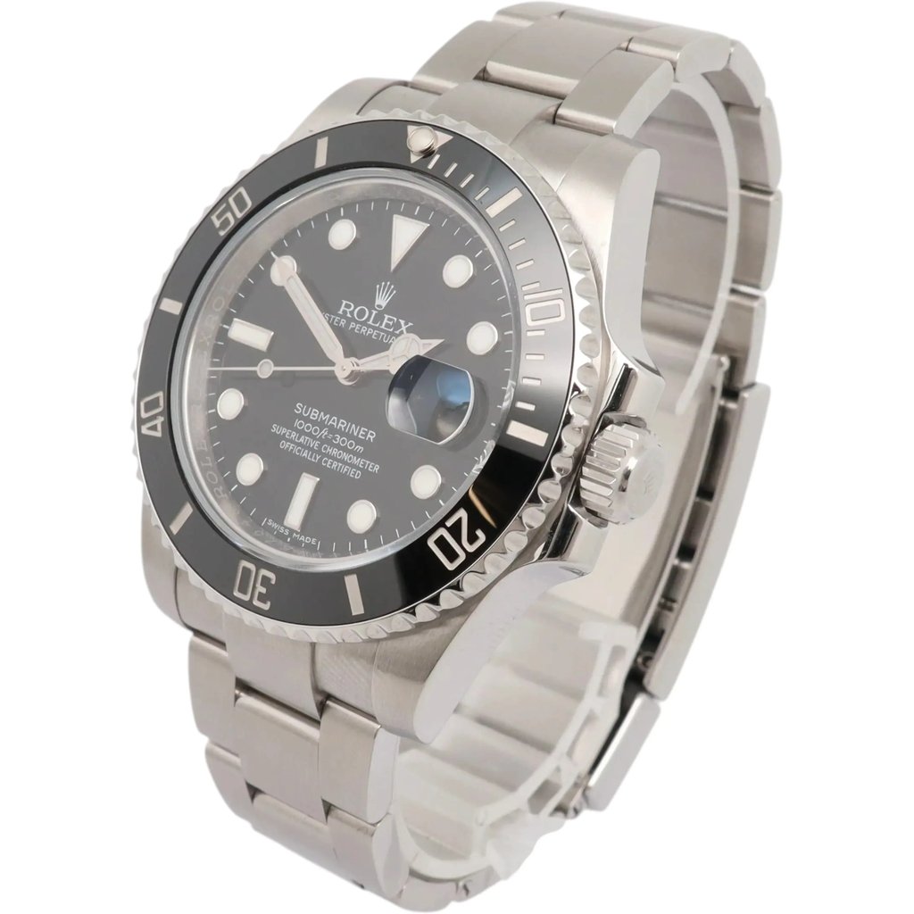 View Of Crown Facing Side Of Rolex 116610LN Stainless Steel Watch Pre Owned Condition