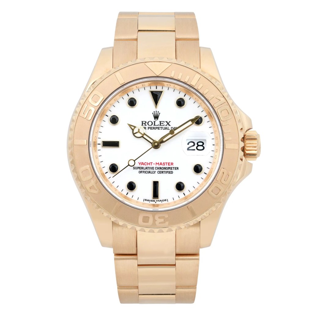 Front Full View Of Rolex 16628 Yellow Gold Watch Pre Owned Condition Good