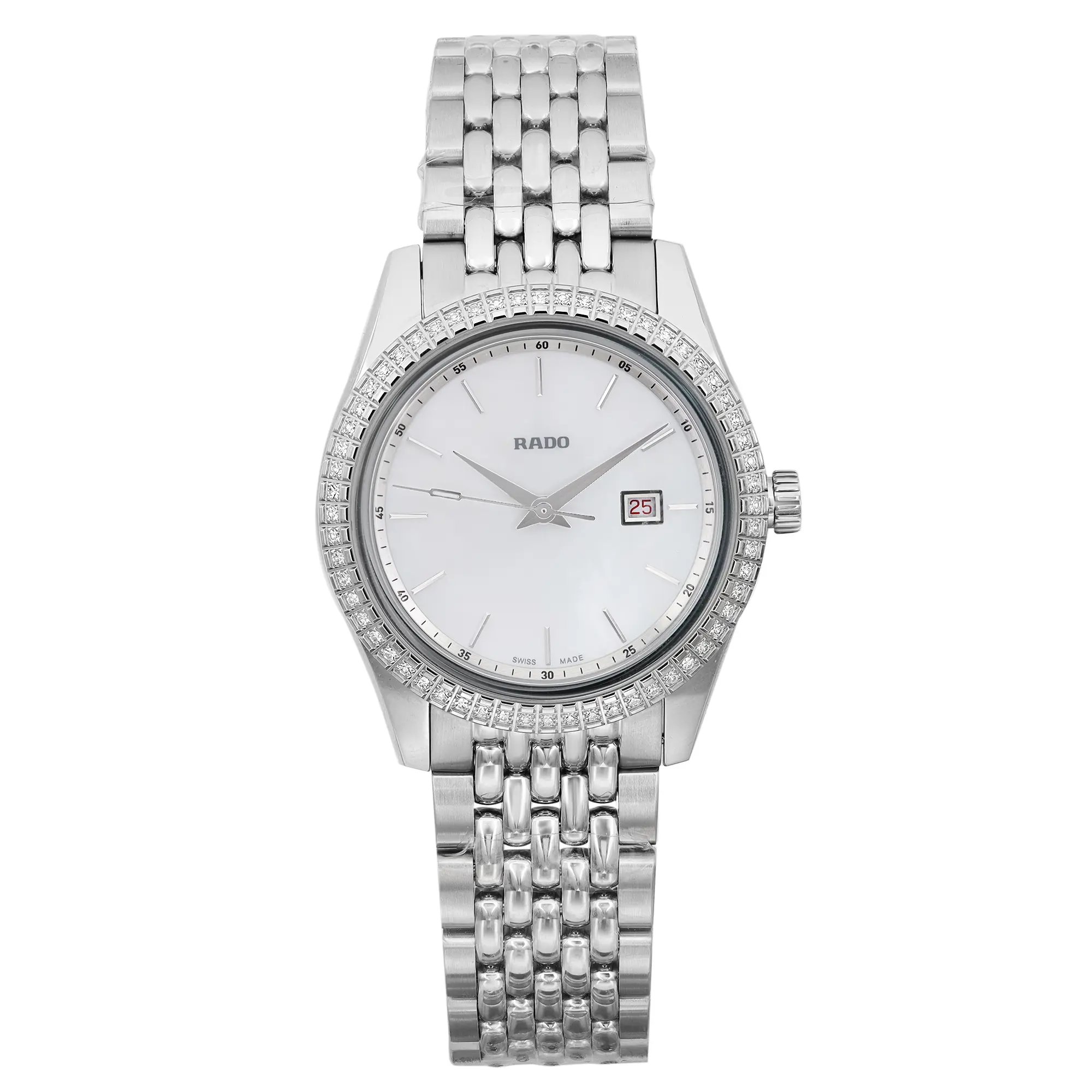 Front Full View Of Rado R33099918 Stainless Steel Watch Unworn Condition Excellent