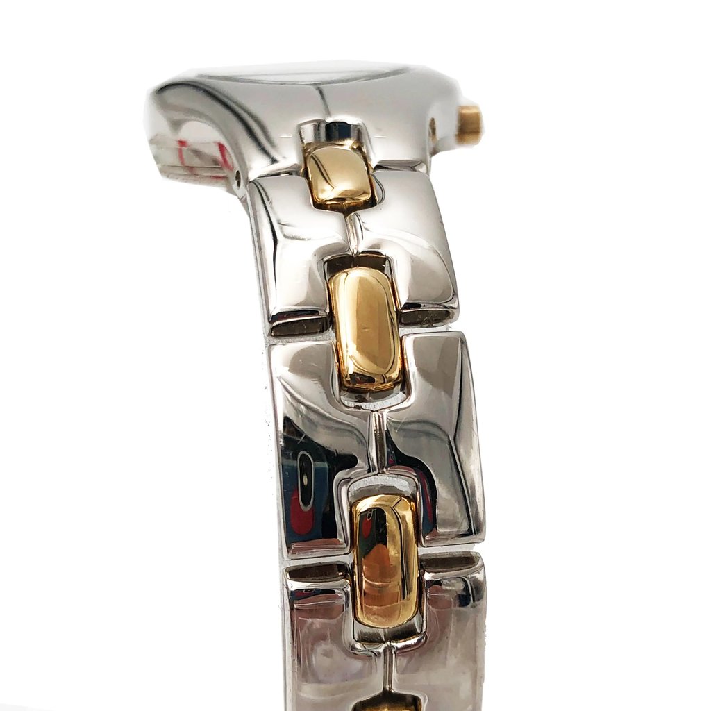 Back View Of Snap Back Case And Open Stainless Steel Band Of ESQ 07100710 Watch Pre Owned Condition