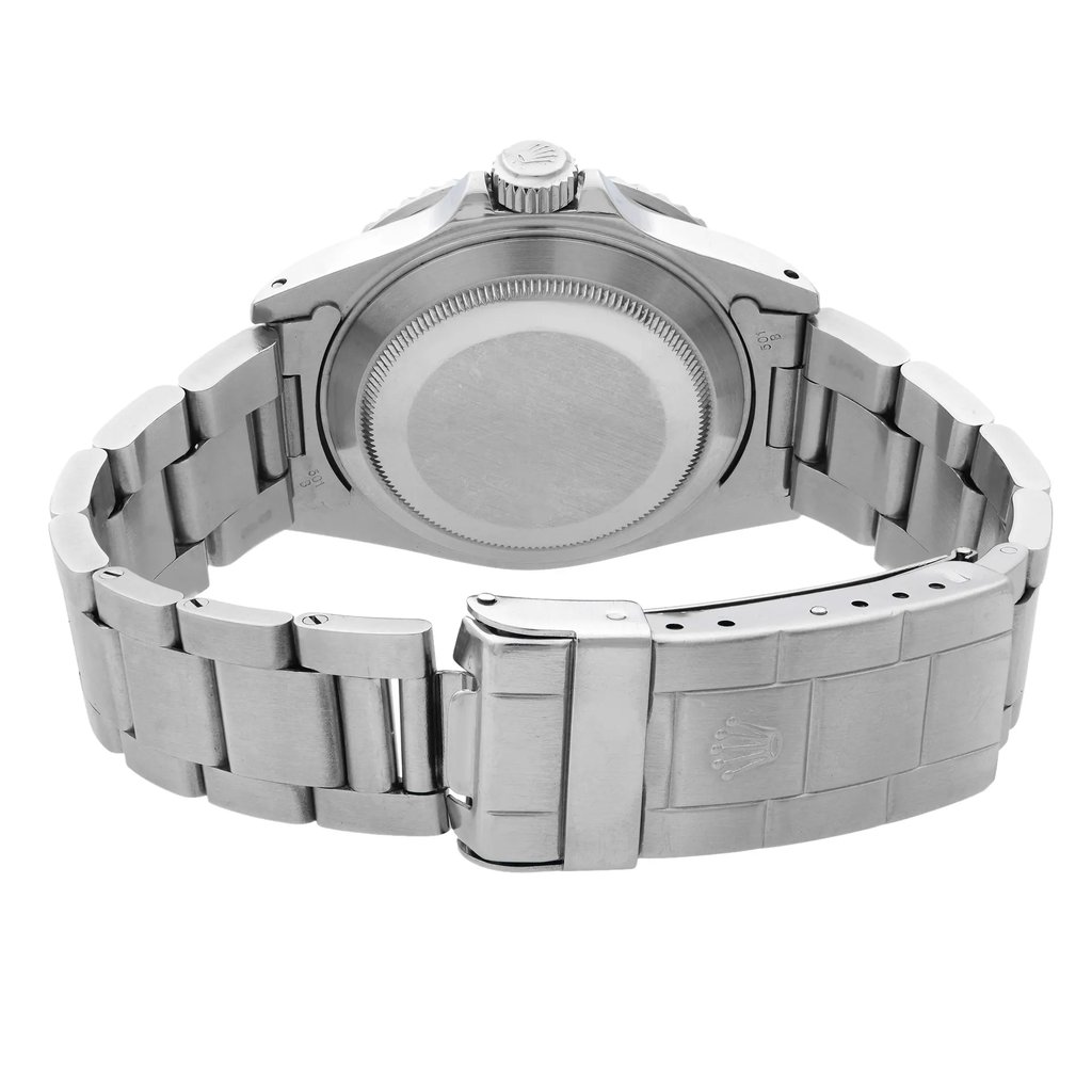 Back View Of {Caseback} Back Case And Closed Stainless Steel Band Of Rolex 16610 Watch Pre Owned Condition
