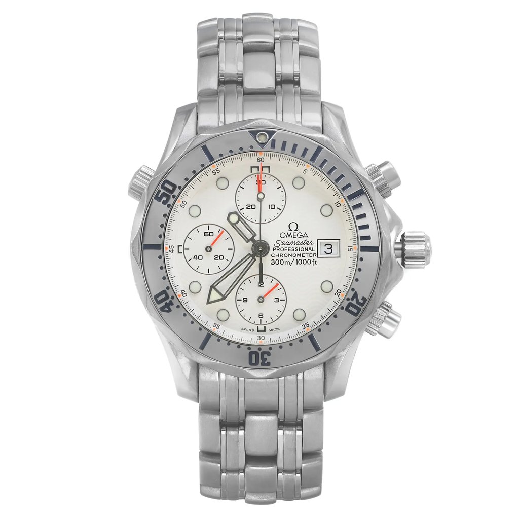 Front Full View Of OMEGA 2598.20.00 Stainless Steel Watch Pre Owned Condition {Product Condition}