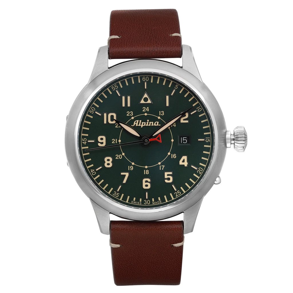 Front Full View Of Alpina AL-525X4SH6 Stainless Steel Watch Display Model Condition Excellent