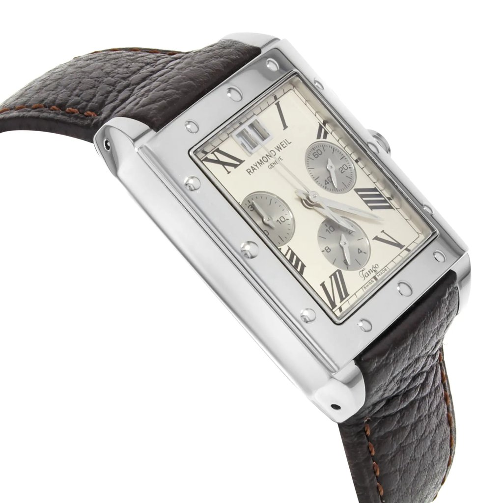 View Of Opposite Crown Facing Side Of RAYMOND WEIL 4881-STC-00809 Stainless Steel Watch Display Model Condition