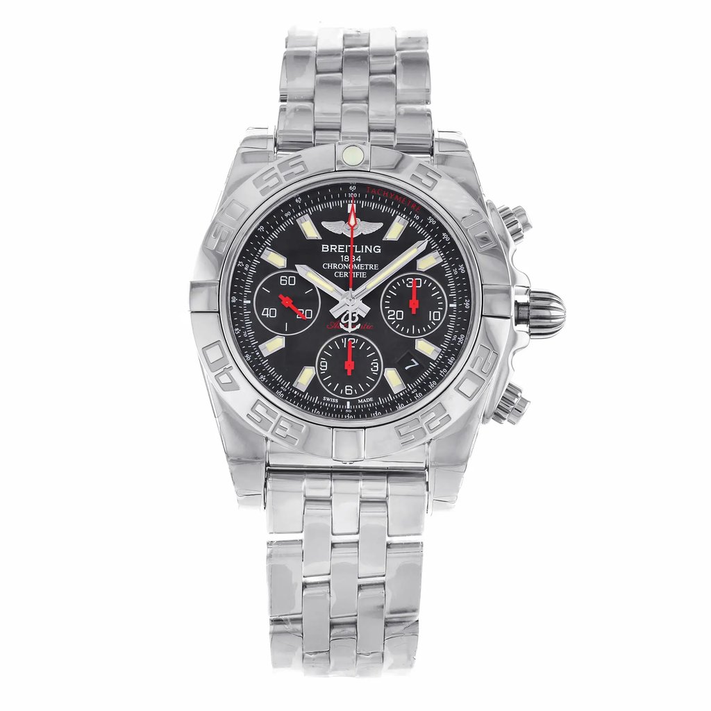 Front Full View Of Breitling AB014112/BB47-378A Stainless Steel Watch Unworn Condition {Product Condition}