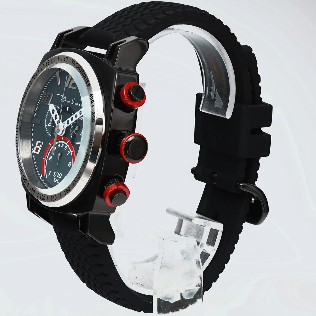 View Of Crown Facing Side Of Ritmo Mundo 2222/4 Stainless Steel Watch Display Model Condition