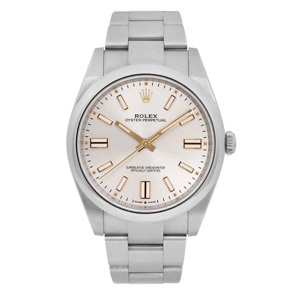 Front Full View Of Rolex 124300 Stainless Steel Watch Seller Refurbished Condition Excellent