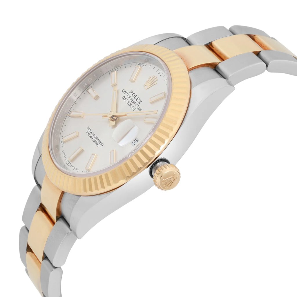 View Of Crown Facing Side Of Rolex 126333 Stainless Steel Watch Pre Owned Condition