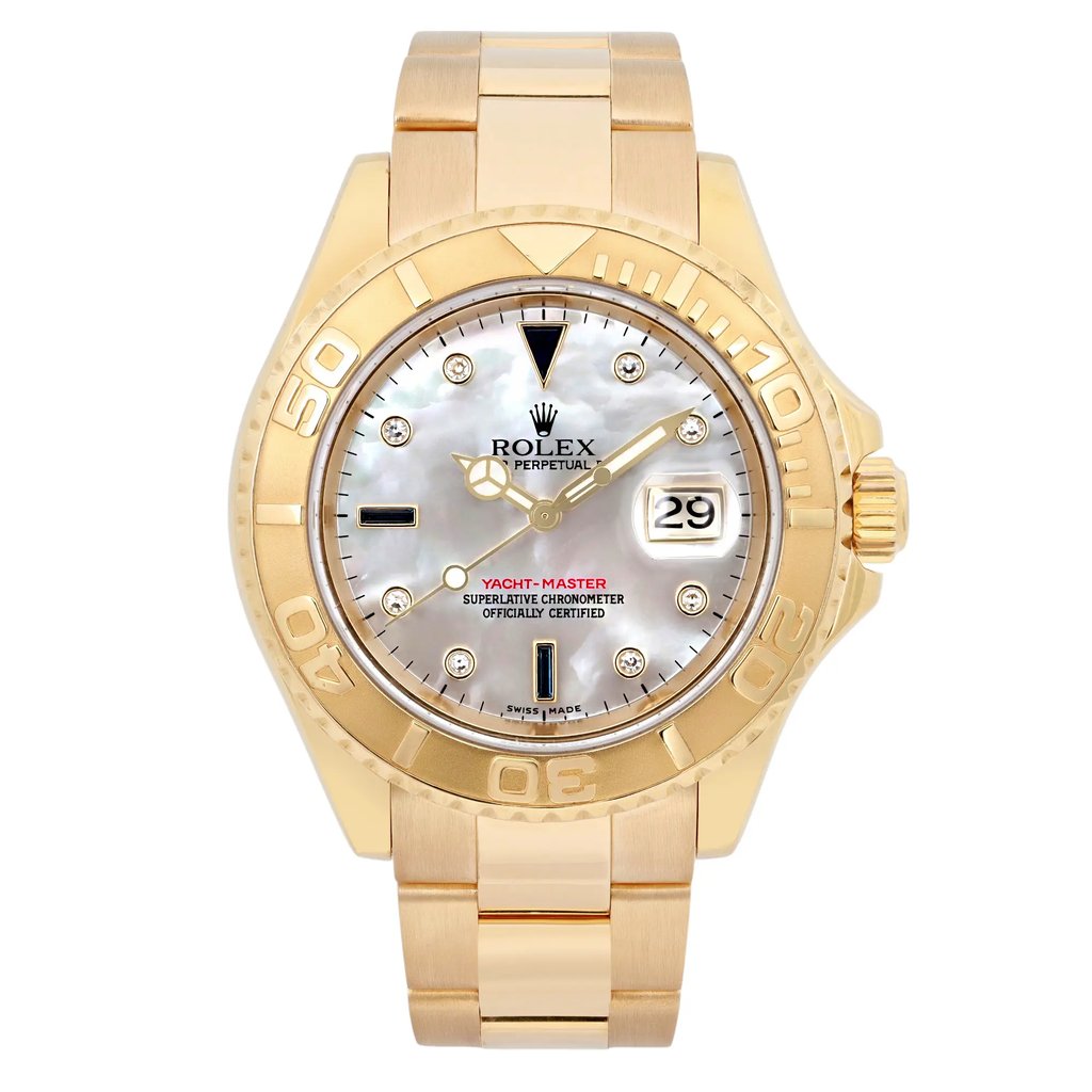 Front Full View Of Rolex 16628 Gold 18kt Watch Pre Owned Condition Good