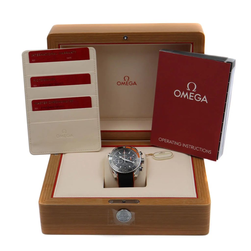  Full View Box, Documents and OMEGA 215.32.46.51.01.001 With Watch In The Image 