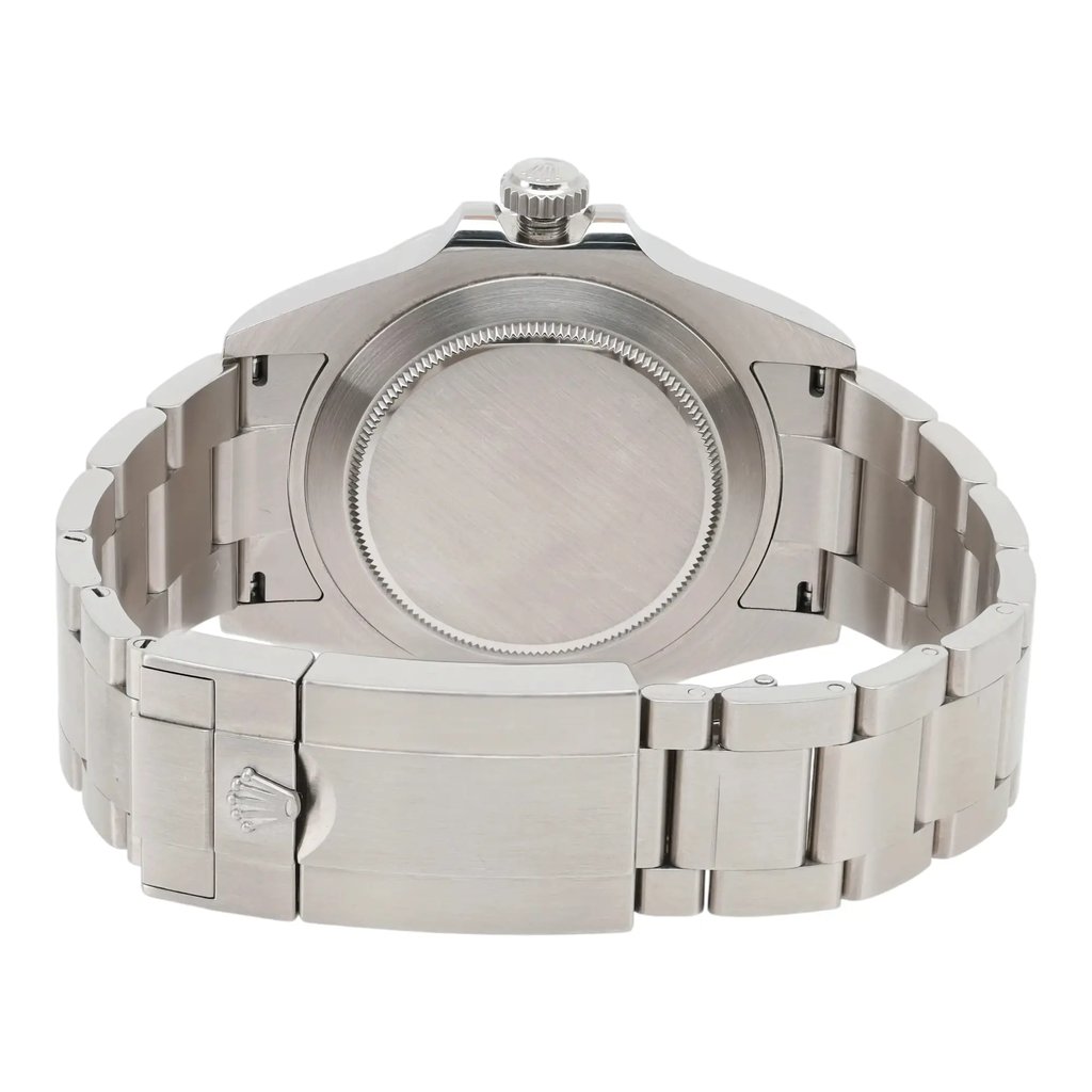 Back View Of Solid Back Case And Closed Stainless Steel Band Of Rolex 226570 Watch Pre Owned Condition