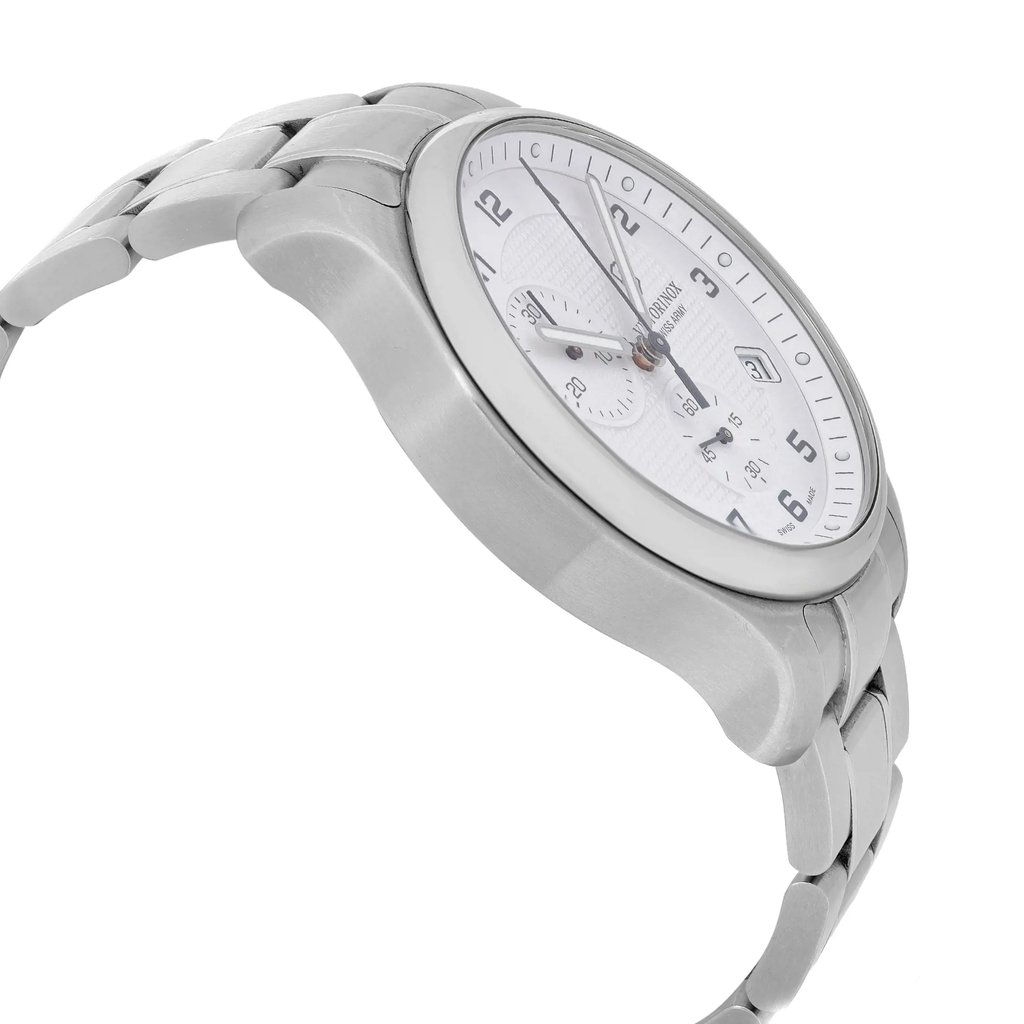 View Of Opposite Crown Facing Side Of Victorinox 241554.1 Stainless Steel Watch Pre Owned Condition