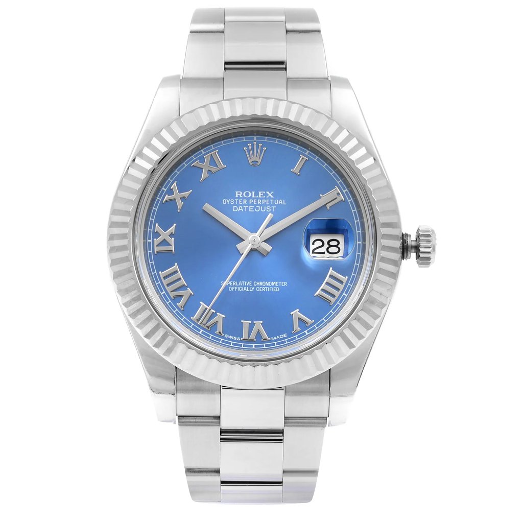 Front Full View Of Rolex 116334 Stainless Steel Watch Pre Owned Condition {Product Condition}