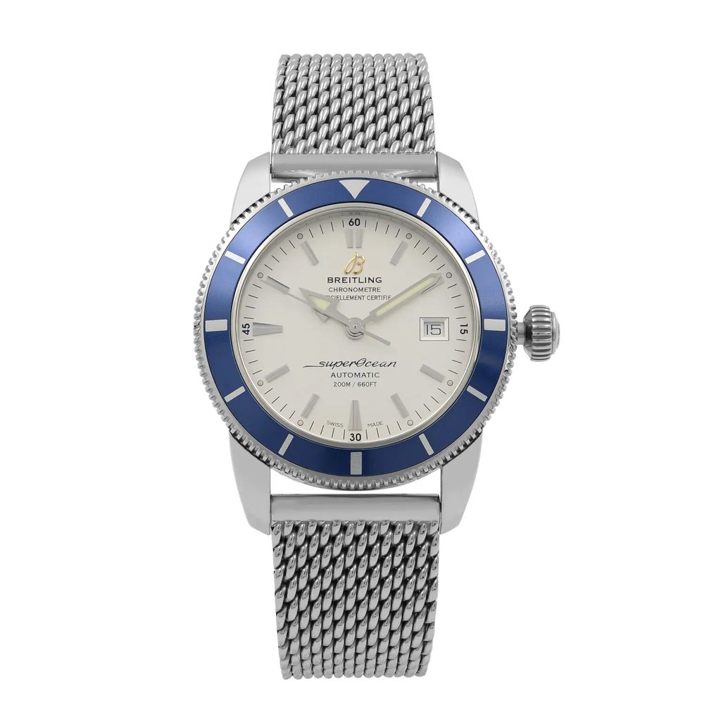 Front Full View Of Breitling A1732116/G717-154A Stainless Steel Watch Display Model Condition {Product Condition}
