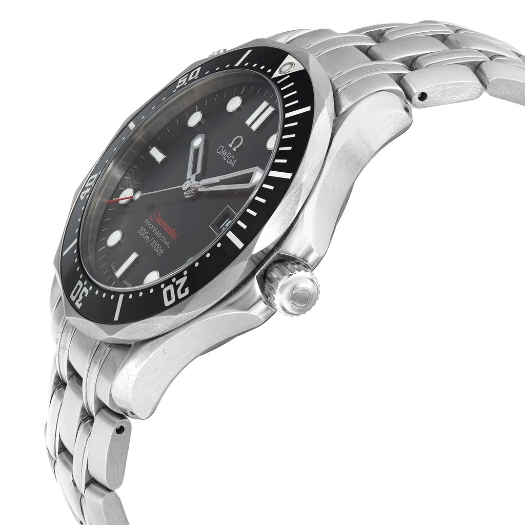 View Of Crown Facing Side Of OMEGA 212.30.41.61.01.001 Stainless Steel Watch Pre Owned Condition
