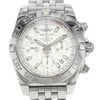 Up Close Front Facing Picture Of Breitling AB014012/G711-378A Stainless Steel Watch Display Model Condition