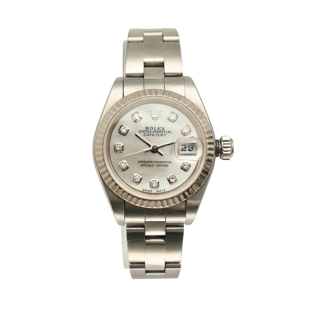 Front Full View Of Rolex 79160 Stainless Steel Watch Pre Owned Condition Good