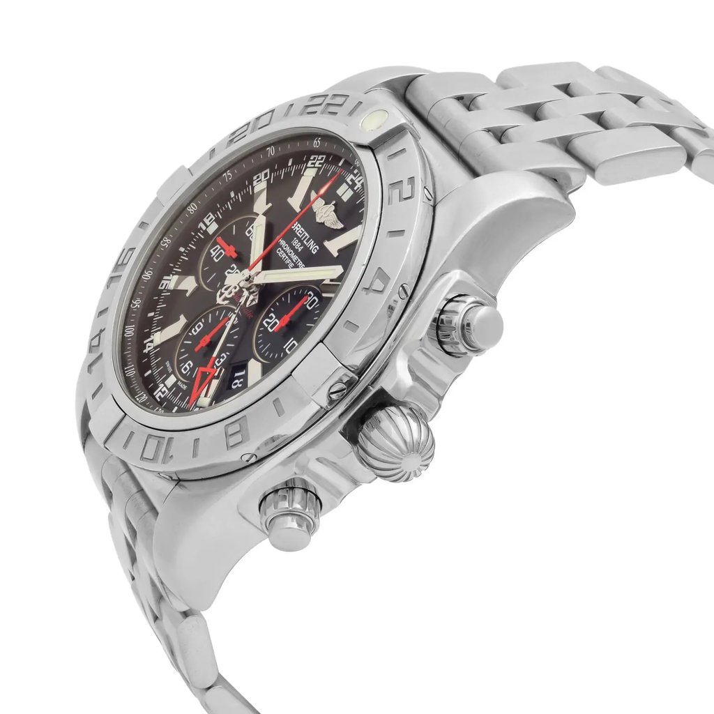 View Of Crown Facing Side Of Breitling AB041210/BB48-384A Stainless Steel Watch Pre Owned Condition