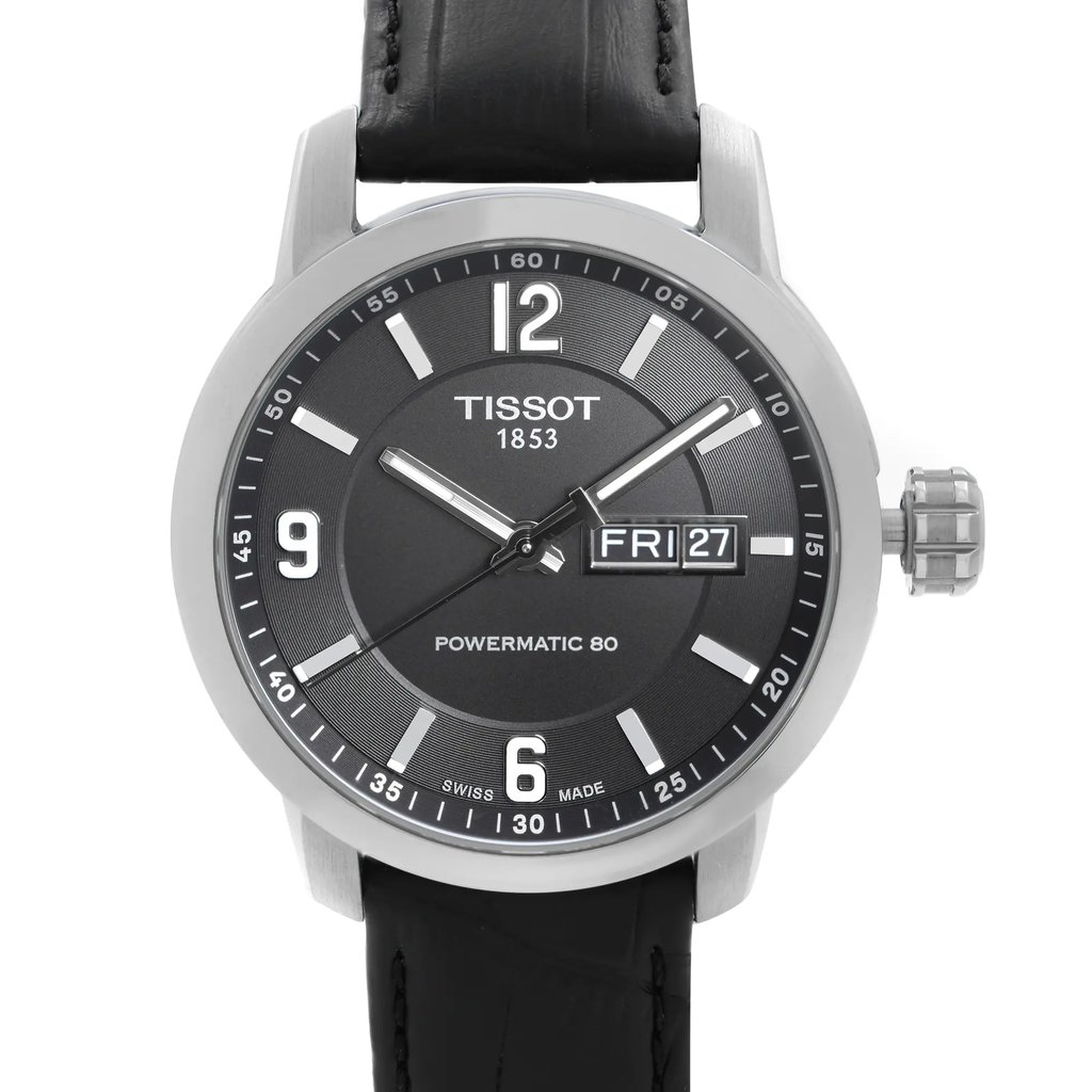 Up Close Front Facing Picture Of Tissot T055.430.16.057.00 Stainless Steel Watch Pre Owned Condition