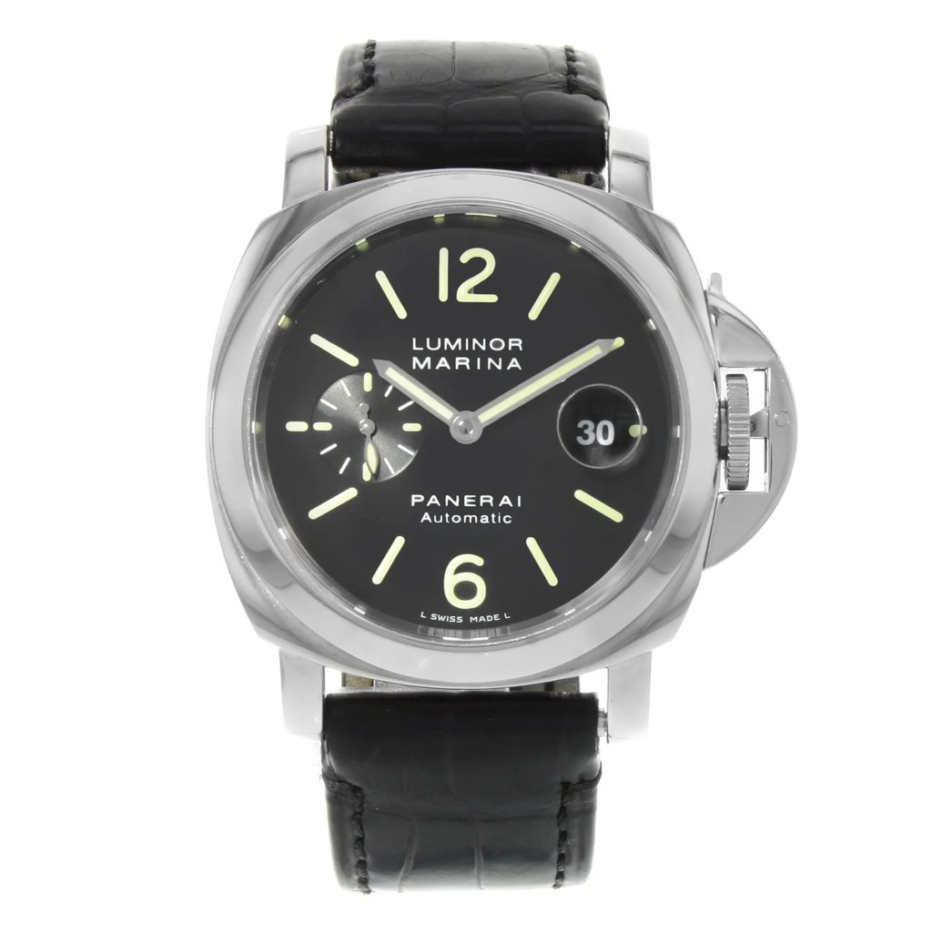 Front Full View Of Panerai PAM00104 Stainless Steel Watch Pre Owned Condition {Product Condition}