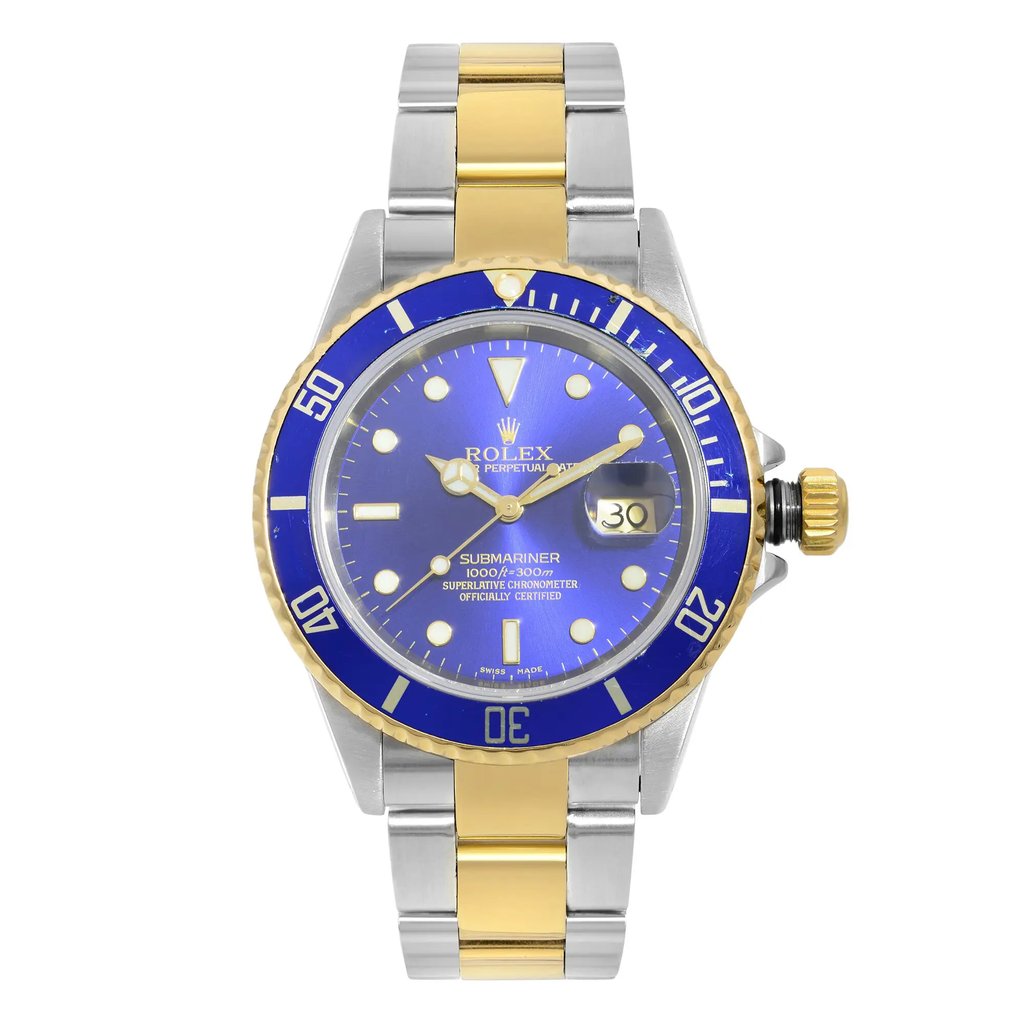 Front Full View Of Rolex 16613 Stainless Steel Watch Pre Owned Condition {Product Condition}