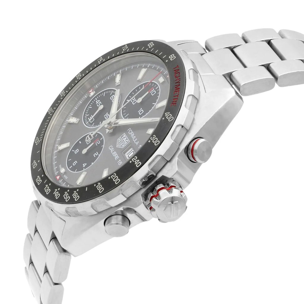View Of Crown Facing Side Of TAG Heuer CAZ2012.BA0876 Stainless Steel Watch Pre Owned Condition