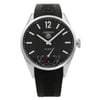 An image of a Wristwatch by TAG Heuer. This Pre Owned item is designed for Men, featuring a Sport style. It has a Mechanical (Manual) movement and an Analog display with a Black dial color. The indices include Non-Numeric Hour Marks,Seconds Hand. The band is made of Rubber and the case is made of Stainless Steel. The watch has a Round shape with a case size of 44 mm and a case thickness of 12 mm.