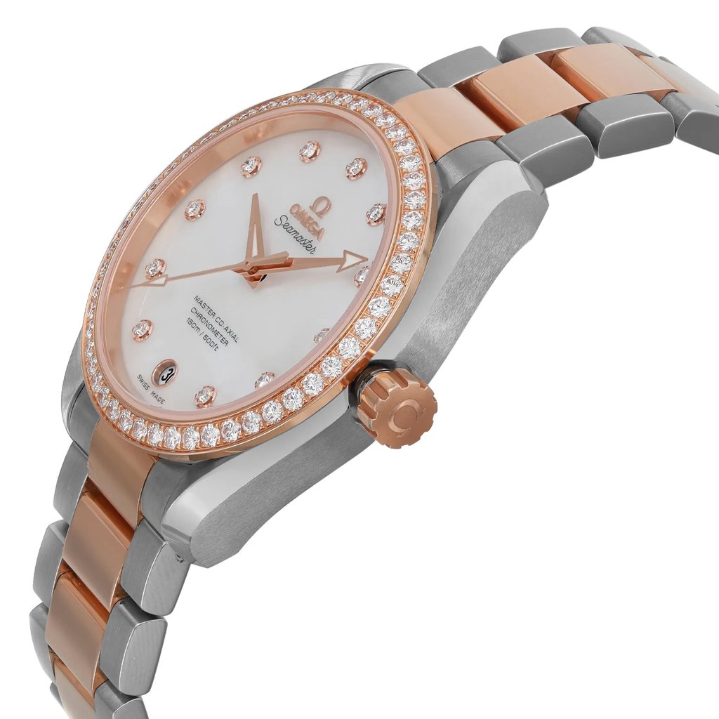 View Of Crown Facing Side Of OMEGA 231.25.39.21.55.001 Stainless Steel Watch Display Model Condition