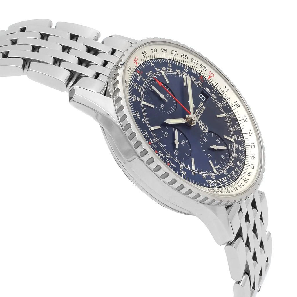View Of Opposite Crown Facing Side Of Breitling A13324121C1A1 Stainless Steel Watch Unworn Condition