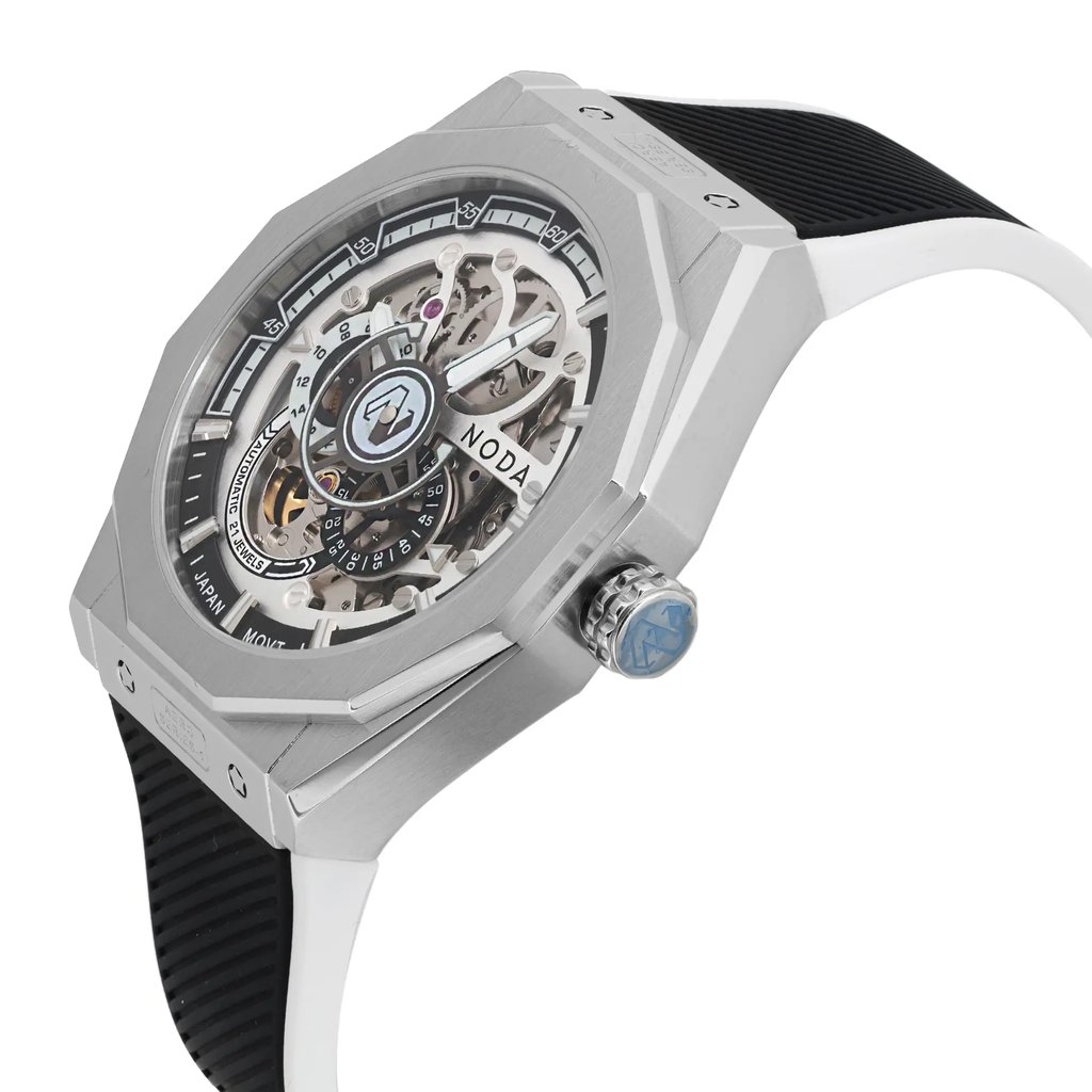 View Of Crown Facing Side Of Noda Aero Series-1 Stainless Steel Watch New Condition