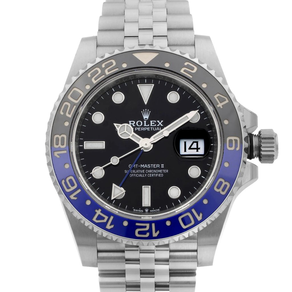 Up Close Front Facing Picture Of Rolex 126710BLNR Stainless Steel Watch Unworn Condition